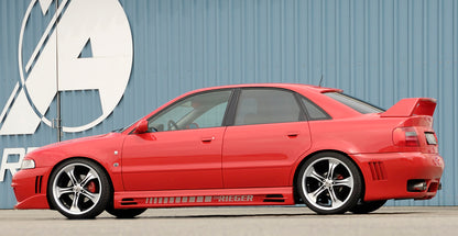Audi A4 (B5) Rieger Seitenschweller  links, mit Schacht und 2 Ausschnitten, ABS, 
inkl. Alugitter, Gutachten, Montagezubehör