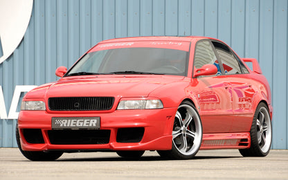 Audi A4 (B5) Rieger Seitenschweller  links, mit Schacht und 2 Ausschnitten, ABS, 
inkl. Alugitter, Gutachten, Montagezubehör