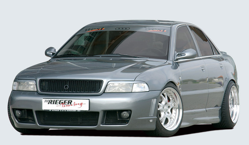 Audi A4 (B5) Rieger Spoilerstoßstange RS-Four-Look   mit Halter f. orig. NSW, ABS, 
inkl. Alugitter, Montagezubehör, ABE