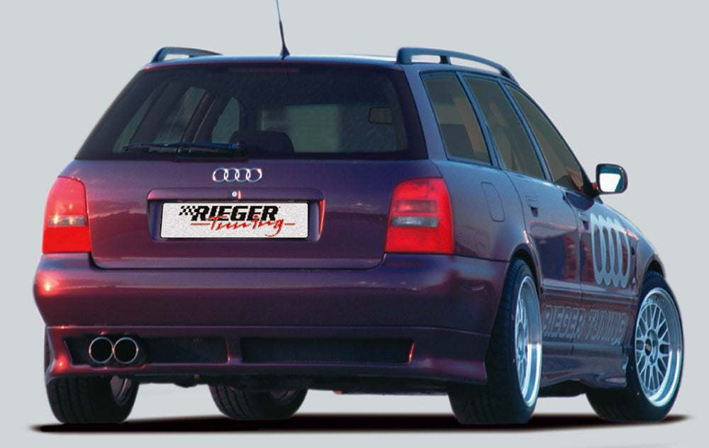 Audi A4 (B5) Rieger Heckansatz flache Version bis Modell 1999 flache Version, ABS, 
inkl. Alugitter, Gutachten, Montagezubehör