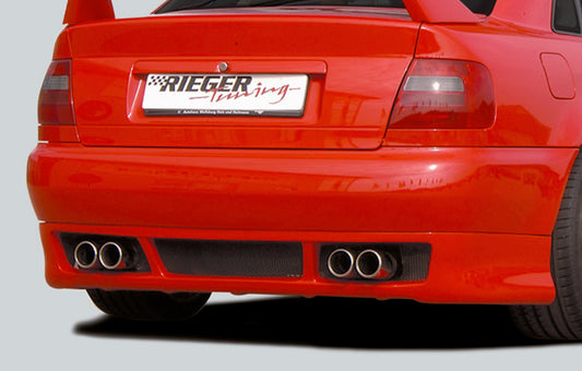 Audi A4 (B5) Rieger Heckansatz RS-Four-Look  für 4-Rohr-Auspuffanlage, ab Modell 1999 tiefe Version, ABS, 
inkl. Alugitter, Gutachten, Montagezubehör