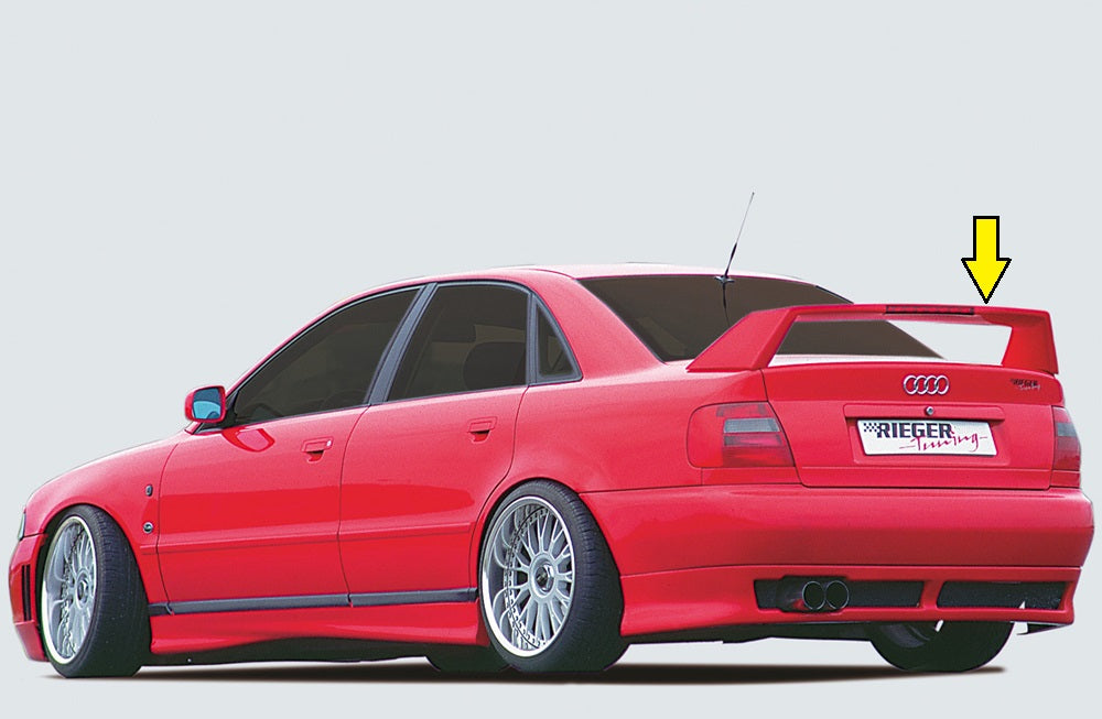Audi A4 (B5) Rieger Heckflügel mit 3. Bremsleuchte, PUR, 
Montagezubehör, ABE
