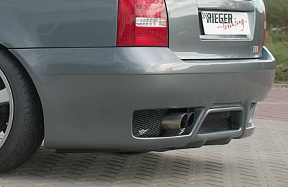 Audi A4 (B5) Rieger Heckschürze    ABS, für Fzg. mit Einparkhilfe (PDC), 
inkl. Alugitter, Gutachten, Montagezubehör