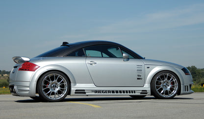 Audi TT (8N) Rieger Seitenschweller  rechts, mit Schacht und 2 Ausschnitten, ABS, 
inkl. Alugitter, Gutachten, Montagezubehör