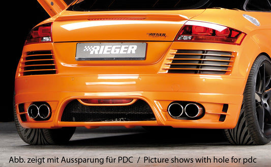 Audi TT (8J) Rieger Heckschürze    für Doppelendrohr li. u. re., ABS, für Fzg. mit S-Line Exterieur und ohne S-Line Exterieur, 
inkl. Alugitter, Gutachten, Montagezubehör
