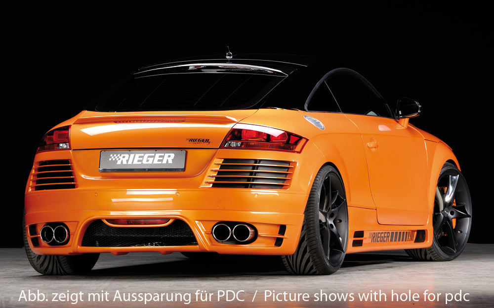 Audi TT (8J) Rieger Heckschürze    für Doppelendrohr li. u. re., ABS, für Fzg. mit S-Line Exterieur und ohne S-Line Exterieur, 
inkl. Alugitter, Gutachten, Montagezubehör