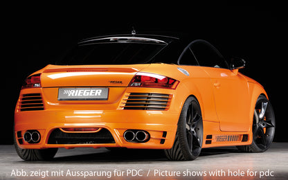 Audi TT (8J) Rieger Heckschürze    für Doppelendrohr li. u. re., ABS, für Fzg. mit S-Line Exterieur und ohne S-Line Exterieur, 
inkl. Alugitter, Gutachten, Montagezubehör