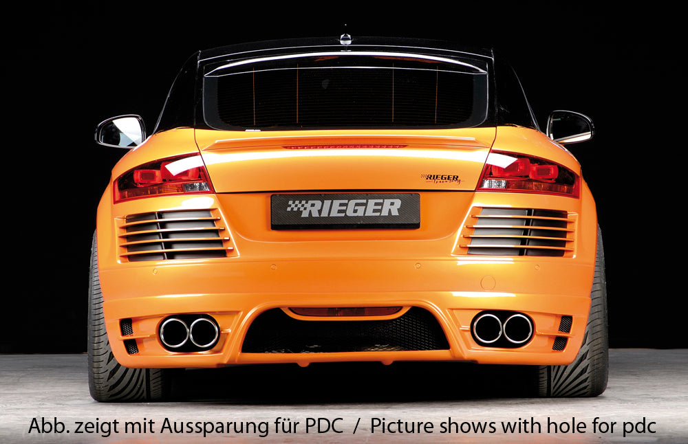 Audi TT (8J) Rieger Heckschürze    für Doppelendrohr li. u. re., ABS, für Fzg. mit S-Line Exterieur und ohne S-Line Exterieur, 
inkl. Alugitter, Gutachten, Montagezubehör