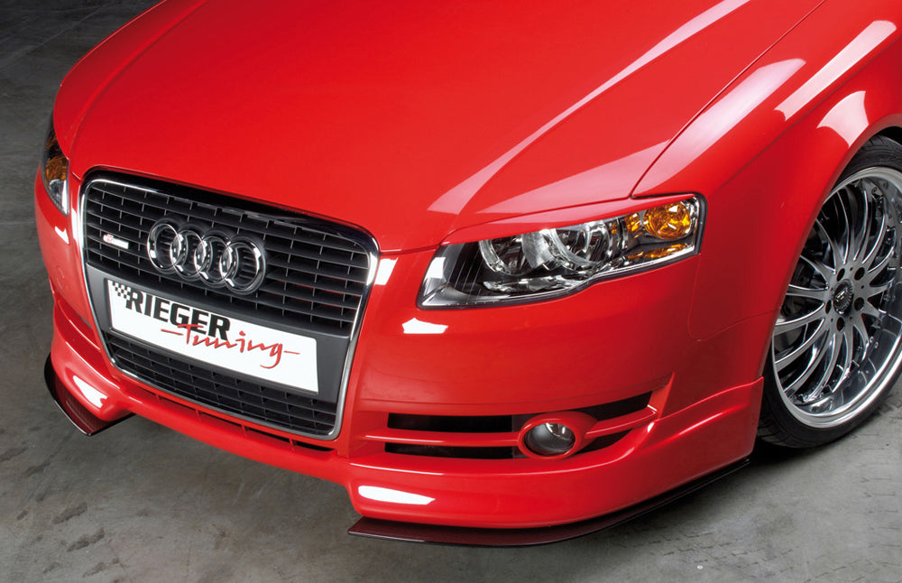 Audi A4 (8E) Typ B7 Rieger Spoilerlippe -> nur passend für 5 kleine Schächte unterm Grill! ABS, für Fzg. ohne S-Line Exterieur, 
inkl. Montagezubehör, ABE