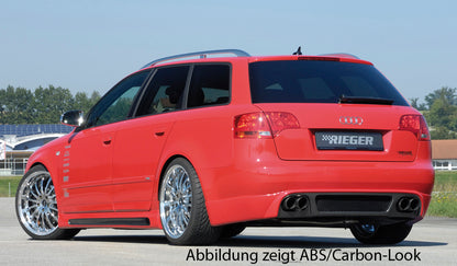 Audi A4 (8E) Typ B7 Rieger Heckschürzenansatz  für Doppelendrohr li. u. re., ABS, für Fzg. mit S-Line Exterieur und ohne S-Line Exterieur, 
inkl. Alugitter, Gutachten, Montagezubehör