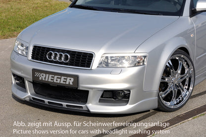 Audi A4 (8E) Typ B6 Rieger Spoilerstoßstange neues Design   mit 3 Lüftungsschlitzen mittig, ABS, 
inkl. Alugitter, Montagezubehör, ABE