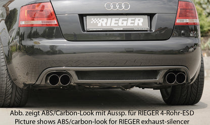 Audi A4 (8H) Rieger Heckeinsatz    für orig. Endrohr li. u. re., ABS, 
inkl. Alugitter, Montagezubehör, Gutachten