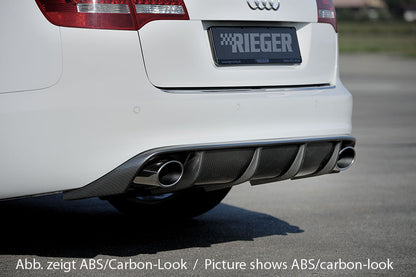 Audi A6 (4F) Rieger Heckeinsatz  für Sportendrohr li. u. re., (140x90mm oval), ABS, für Fzg. ohne S-Line Exterieur, 
inkl. Montagezubehör, Gutachten