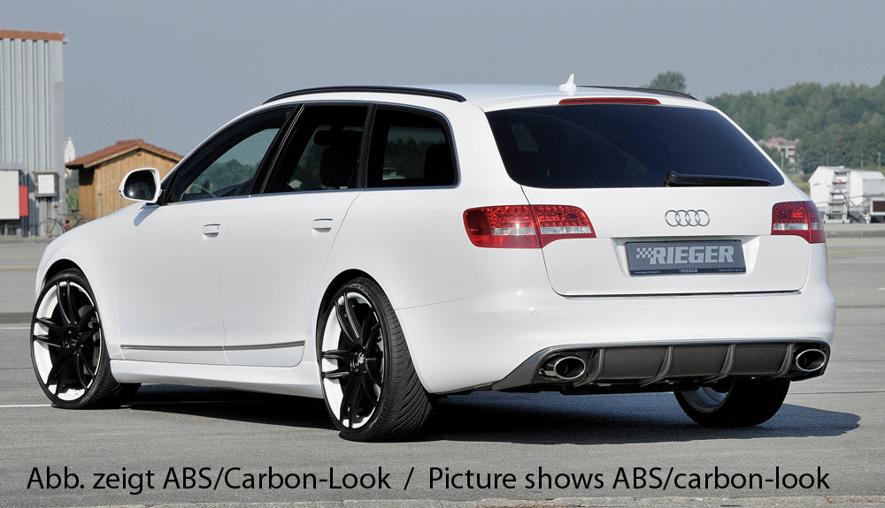 Audi A6 (4F) Rieger Heckeinsatz  für Sportendrohr li. u. re., (140x90mm oval), ABS, für Fzg. ohne S-Line Exterieur, 
inkl. Montagezubehör, Gutachten