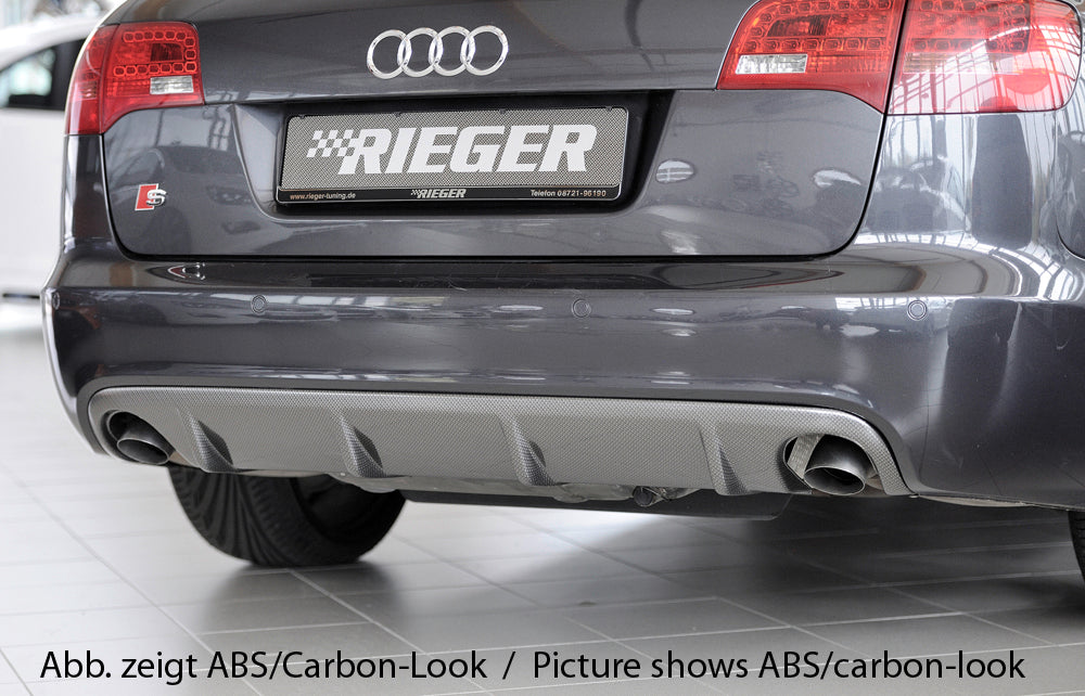 Audi A6 (4F) Rieger Heckeinsatz  für orig. Endrohr li. u. re., ABS, für Fzg. mit S-Line Exterieur und ohne S-Line Exterieur, 
inkl. Montagezubehör, Gutachten