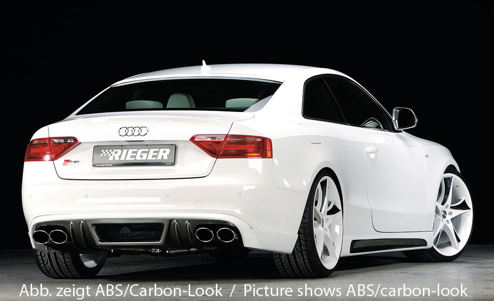 Audi A5 (B8/B81) Rieger Seitenschweller  links, mit Schacht, mit Ausschnitt, ABS, für Fzg. mit S-Line Exterieur und ohne S-Line Exterieur, 
inkl. Montagezubehör, Alugitter, Gutachten