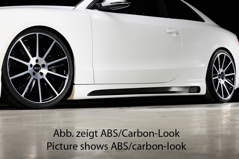 Audi A5 (B8/B81) Rieger Seitenschweller  links, mit Schacht, mit Ausschnitt, ABS, für Fzg. mit S-Line Exterieur und ohne S-Line Exterieur, 
inkl. Montagezubehör, Alugitter, Gutachten