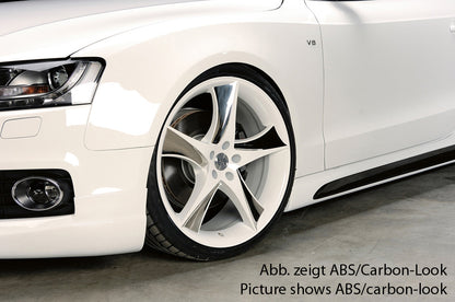 Audi A5 (B8/B81) Rieger Seitenschweller  links, mit Schacht, mit Ausschnitt, ABS, für Fzg. mit S-Line Exterieur und ohne S-Line Exterieur, 
inkl. Montagezubehör, Alugitter, Gutachten