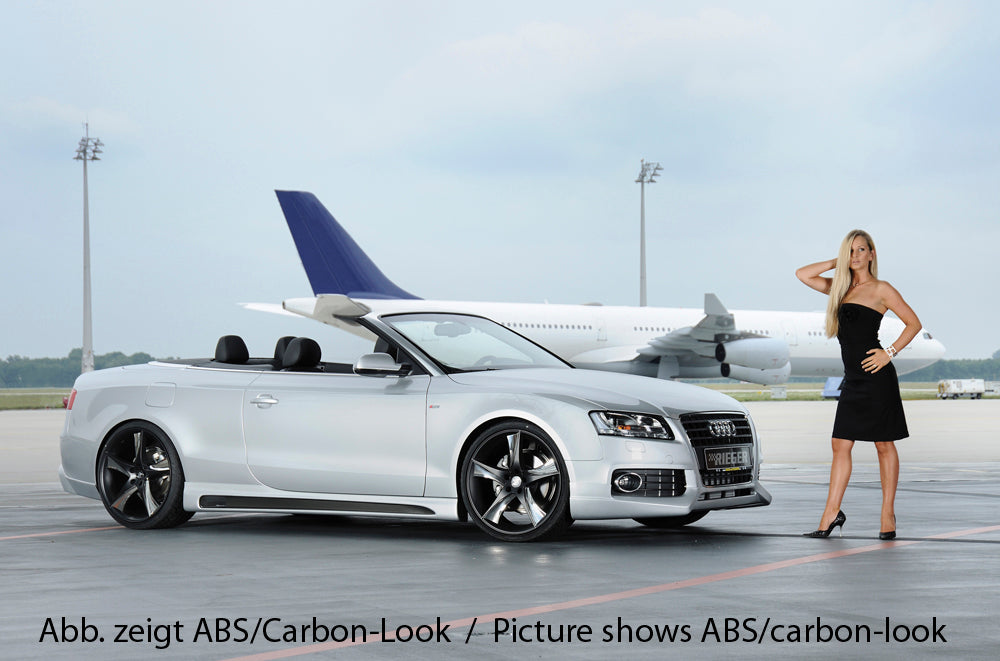 Audi A5 (B8/B81) Rieger Seitenschweller  links, mit Schacht, mit Ausschnitt, ABS, für Fzg. mit S-Line Exterieur und ohne S-Line Exterieur, 
inkl. Montagezubehör, Alugitter, Gutachten