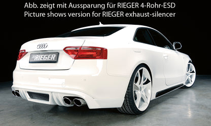 Audi A5 (B8/B81) Rieger Heckschürzenansatz  für orig. Endrohr li., ABS, für Fzg. mit S-Line Exterieur, 
inkl. Alugitter, Montagezubehör, Gutachten