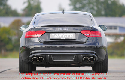 Audi A5 S5 (B8/B81) Rieger Heckeinsatz  für orig. Doppelendrohr li u. re, ABS, für Fzg. mit S-Line Exterieur, 
inkl. Alugitter, Montagezubehör, Gutachten