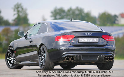 Audi A5 S5 (B8/B81) Rieger Heckeinsatz  für orig. Doppelendrohr li u. re, ABS, für Fzg. mit S-Line Exterieur, 
inkl. Alugitter, Montagezubehör, Gutachten