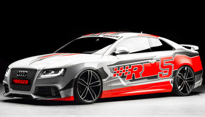 Audi A5 (B8/B81) Rieger Spoilerstoßstange  orig. Nebelscheinwerfer entfallen, ABS, für Fzg. mit Scheinwerferreinigungsanlage, S-Line Exterieur und ohne S-Line Exterieur, 
inkl. Montagezubehör, ABE