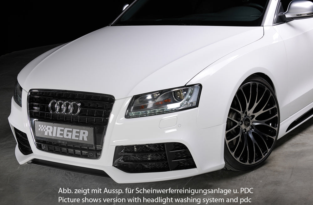 Audi A5 (B8/B81) Rieger Spoilerstoßstange  orig. Nebelscheinwerfer entfallen, ABS, für Fzg. mit Scheinwerferreinigungsanlage, S-Line Exterieur und ohne S-Line Exterieur, 
inkl. Montagezubehör, ABE