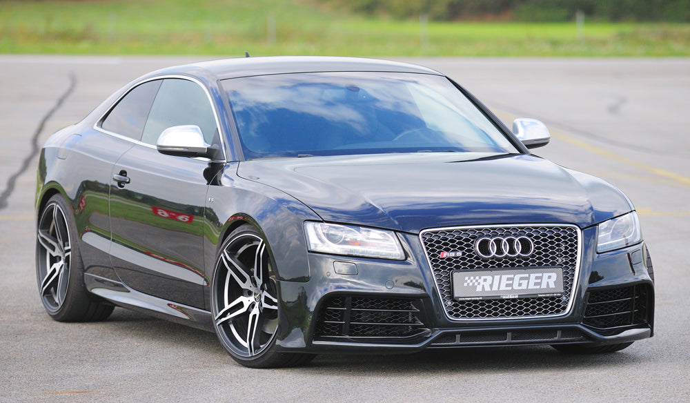 Audi A5 (B8/B81) Rieger Spoilerstoßstange  orig. Nebelscheinwerfer entfallen, ABS, für Fzg. mit Scheinwerferreinigungsanlage, Einparkhilfe (PDC), S-Line Exterieur und ohne S-Line Exterieur, 
inkl. Montagezubehör, ABE