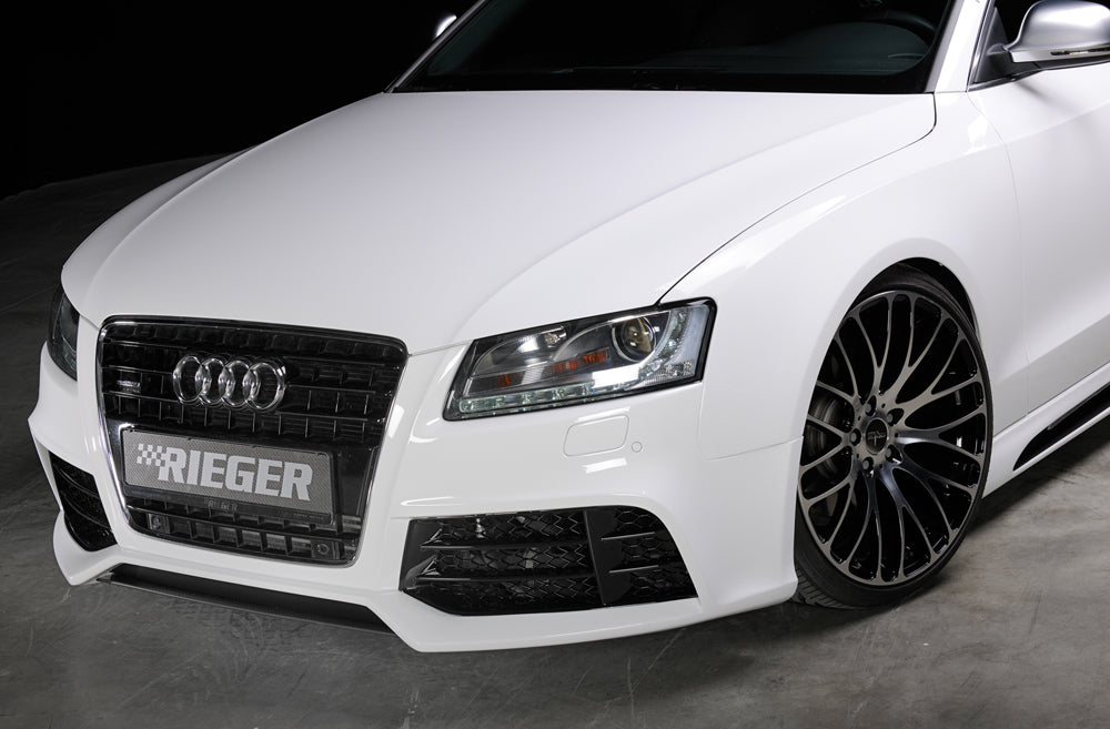 Audi A5 (B8/B81) Rieger Spoilerstoßstange  orig. Nebelscheinwerfer entfallen, ABS, für Fzg. mit Scheinwerferreinigungsanlage, Einparkhilfe (PDC), S-Line Exterieur und ohne S-Line Exterieur, 
inkl. Montagezubehör, ABE