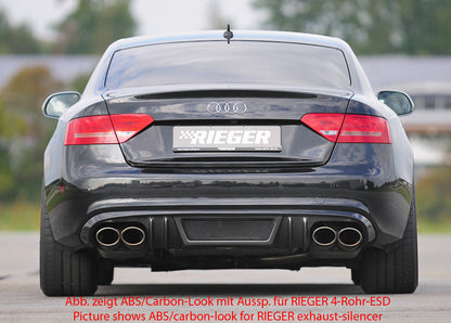 Audi A5 (B8/B81) Rieger Heckeinsatz  für orig. Endrohr li. u. re., ABS, für Fzg. mit S-Line Exterieur, 
inkl. Alugitter, Montagezubehör, Gutachten