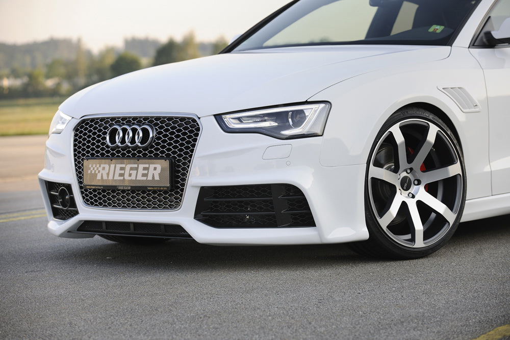 Audi A5 (B8/B81) Rieger Spoilerstoßstange  ABS, für Fzg. mit Scheinwerferreinigungsanlage, S-Line Exterieur und ohne S-Line Exterieur, 
inkl. Montagezubehör, ABE