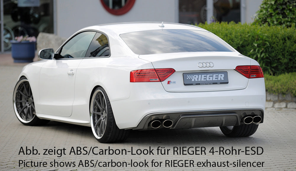 Audi A5 S5 (B8/B81) Rieger Heckeinsatz  für orig. Doppelendrohr li u. re, ABS, für Fzg. mit S-Line Exterieur, 
inkl. Montagezubehör, Gutachten