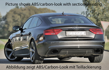 Audi A5 (B8/B81) Rieger Heckeinsatz  für Endrohrblende li. u. re. (185x120mm oval), ABS, für Fzg. mit S-Line Exterieur, 
inkl. Montagezubehör, Gutachten
