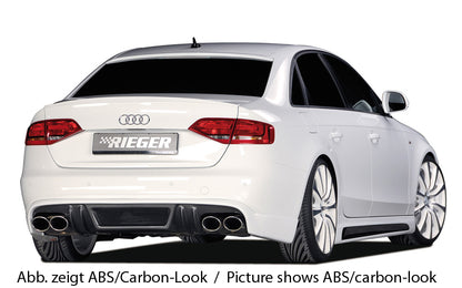 Audi A4 (B8/B81) Rieger Heckschürzenansatz  für Doppelendrohr li. u. re., (4x115x85mm oval), ABS, für Fzg. mit S-Line Exterieur, 
inkl. Alugitter, Montagezubehör, Gutachten