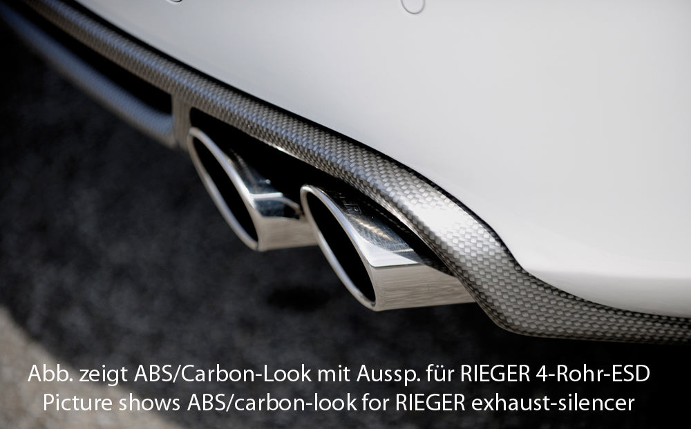 Audi A4 (B8/B81) Rieger Heckeinsatz  für orig. Endrohr li. u. re., ABS, für Fzg. ohne S-Line Exterieur, 
inkl. Alugitter, Montagezubehör, Gutachten