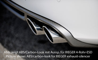 Audi A4 (B8/B81) Rieger Heckeinsatz  für orig. Endrohr li. u. re., ABS, für Fzg. ohne S-Line Exterieur, 
inkl. Alugitter, Montagezubehör, Gutachten
