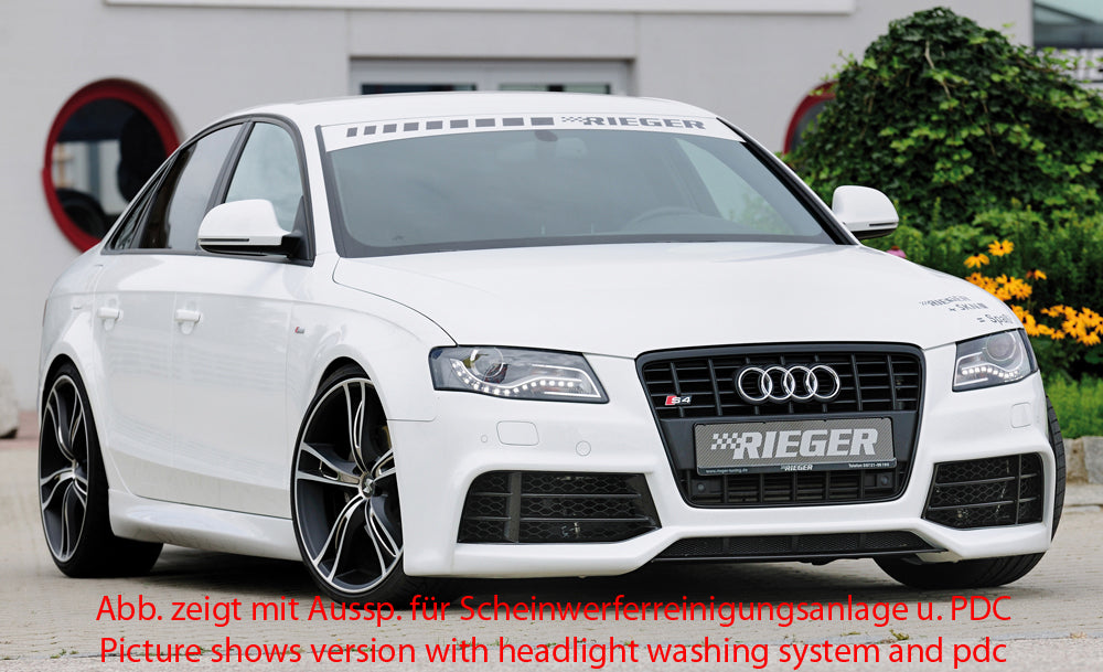 Audi A4 (B8/B81) Rieger Spoilerstoßstange  ABS, für Fzg. mit Scheinwerferreinigungsanlage, S-Line Exterieur und ohne S-Line Exterieur, 
inkl. Montagezubehör, ABE