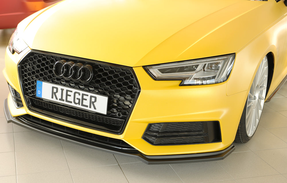 Audi A4 (B9/F4) Rieger Spoilerschwert für orig. Frontschürze, ABS, für Fzg. mit S-Line Exterieur, 
inkl. Montagezubehör, ABE