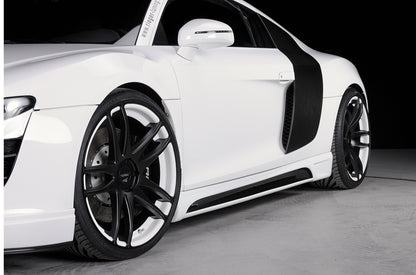 Audi R8 (42) Rieger Carbon-Seitenschweller  rechts, mit Schacht, mit Ausschnitt, Carbon, 
inkl. Alugitter, Montagezubehör, Gutachten