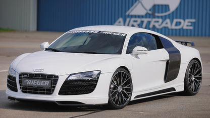 Audi R8 (42) Rieger Carbon-Seitenschweller  rechts, mit Schacht, mit Ausschnitt, Carbon, 
inkl. Alugitter, Montagezubehör, Gutachten