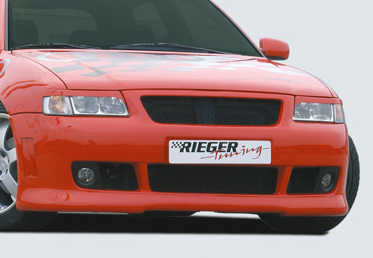 Audi A3 (8L) Rieger Spoilerstoßstange S3-Look für Grill mit Alugitter mit Halter f. orig. NSW, mit integr. Kühlergrilleinfassung, ABS, 
inkl. Alugitter, Montagezubehör, ABE