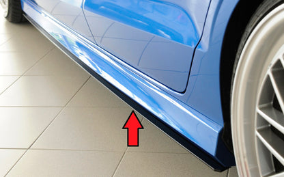 Audi A3 (8V) Rieger Seitenschwelleransatz für S-Line-Schweller / S3-Schweller links, ABS, für Fzg. mit S-Line Exterieur, 
inkl. Montagezubehör, Gutachten