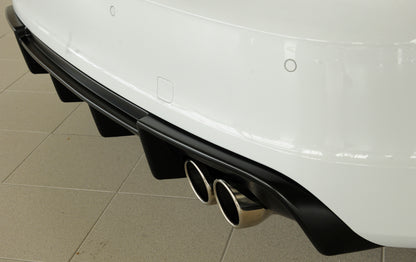 Audi A3 (8V) Rieger Heckeinsatz  für Doppelendrohr li. u. re., (4x90mm ø), ABS, für Fzg. mit S-Line Exterieur, 
inkl. Montagezubehör, Gutachten