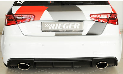 Audi A3 (8V) Rieger Heckeinsatz  für Sportendrohr li. u. re., (152x95mm oval), ABS, für Fzg. mit S-Line Exterieur, 
inkl. Montagezubehör, Gutachten