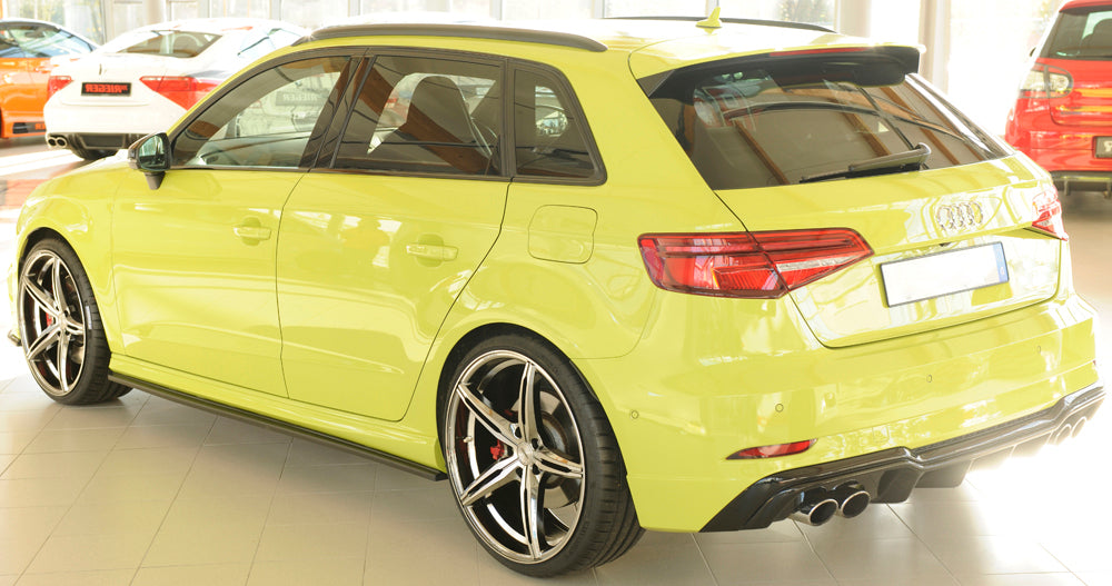 Audi A3 (8V) Rieger Seitenschwelleransatz für S-Line-Schweller / S3-Schweller links, für orig. Seitenschweller, ABS, für Fzg. mit S-Line Exterieur, 
inkl. Montagezubehör, Gutachten