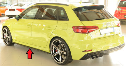 Audi A3 (8V) Rieger Seitenschwelleransatz für S-Line-Schweller / S3-Schweller links, für orig. Seitenschweller, ABS, für Fzg. mit S-Line Exterieur, 
inkl. Montagezubehör, Gutachten