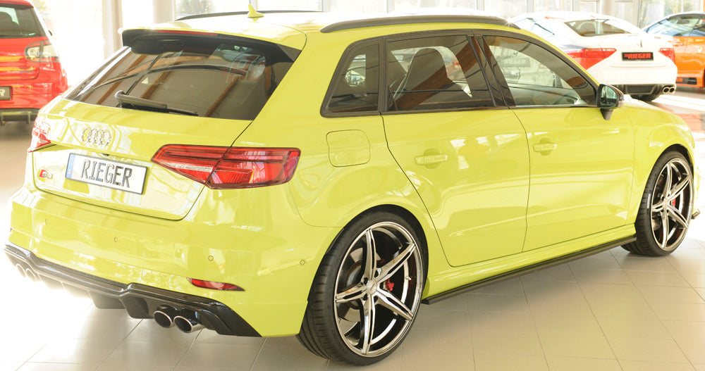 Audi A3 (8V) Rieger Seitenschwelleransatz für S-Line-Schweller / S3-Schweller rechts, für orig. Seitenschweller, ABS, für Fzg. mit S-Line Exterieur, 
inkl. Montagezubehör, Gutachten