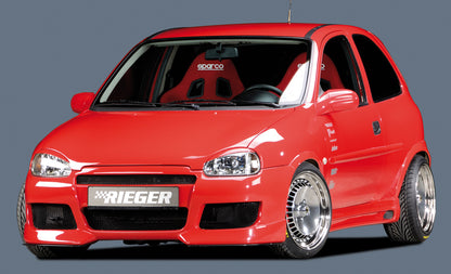 Opel Corsa B Rieger Spoilerstoßstange  ABS, 
inkl. Alugitter, Montagezubehör, ABE