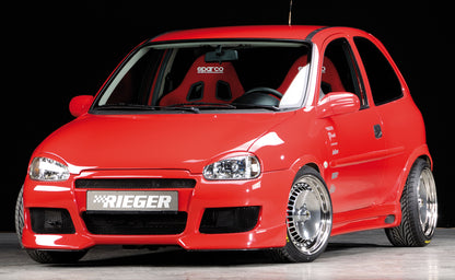 Opel Corsa B Rieger Spoilerstoßstange  ABS, 
inkl. Alugitter, Montagezubehör, ABE